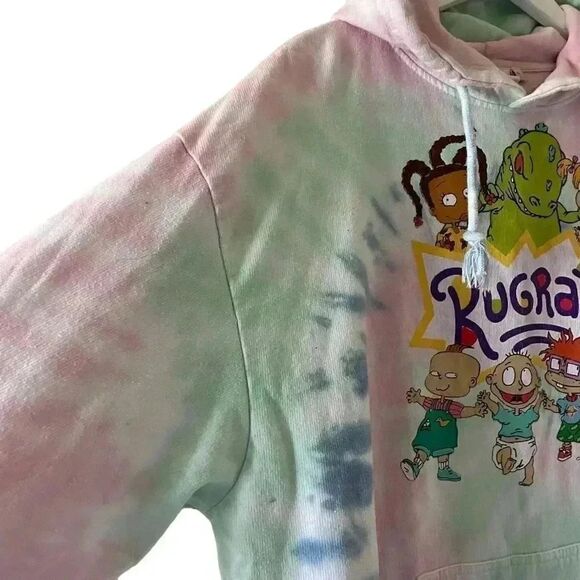 Rugrats Tie-Dye Nickelodeon HOODIE Multicolor Soft Kangaroo Pocket SZ XL #1302 - Picture 5 of 12